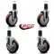 Service Caster 5'' Maroon Poly Wheel Swivel 1-5/8'' Expanding Stem Caster Set 2 Brakes, 4PK SCC-EX20S514-PPUB-MRN-2-TLB-2-158 - alternate 2